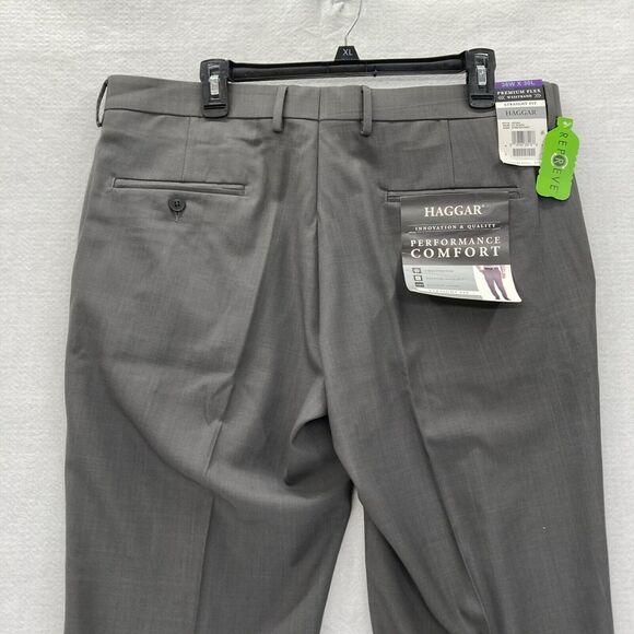 Haggar Dress Pants Women's 36x30 Gray Performance Stretch Straight Leg Waistband - Picture 10 of 12